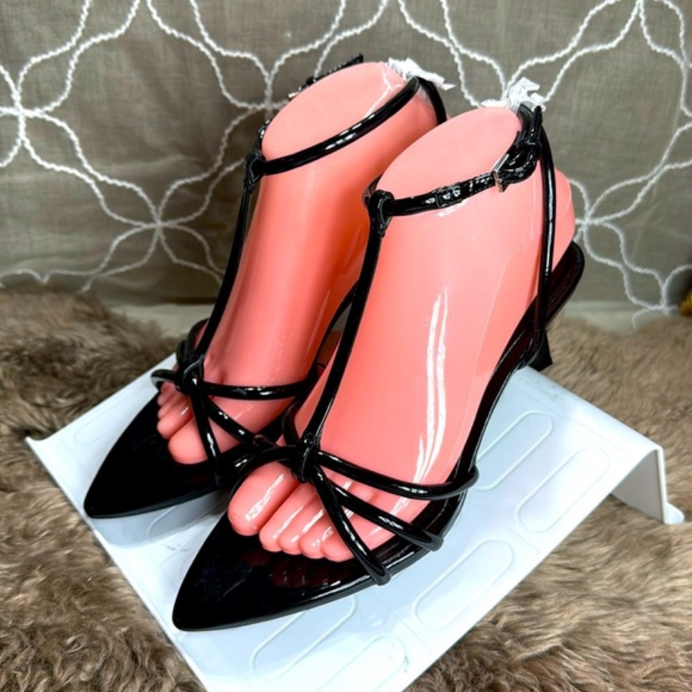 (Z) ZARA HIGH HEEL SANDALS WITH PATENT LEATHER STRAP- SIZES 38/7.5US & 41/10US